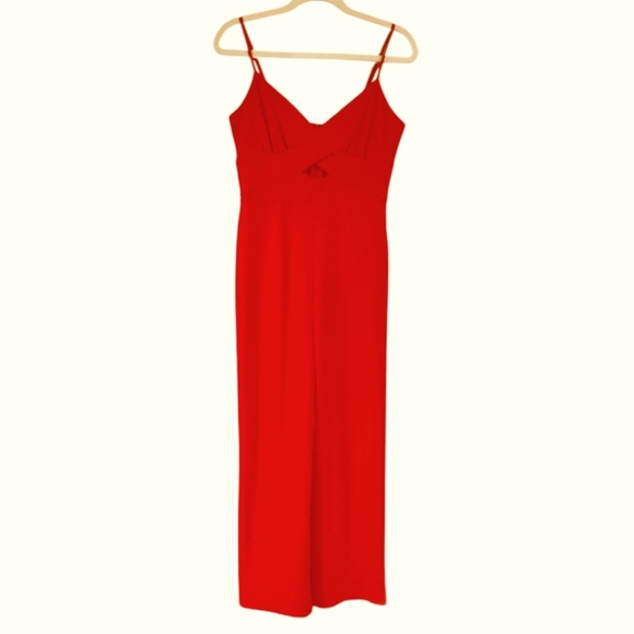 Crystal Sky Red Spaghetti Strap Jumpsuit Size Medium - Picture 1 of 13